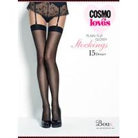 Plain top 15 denier glossy stockings