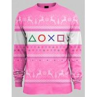 playstation pink xmas jumper m