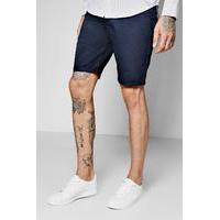 Plain Skinny Fit Chino Short - navy