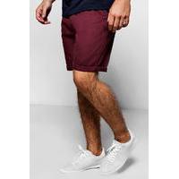 Plain Chino Shorts - burgundy