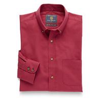 Plain Red Twill Peached Cotton Button Down Collar Shirt