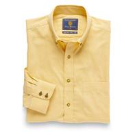 Plain Lemon Twill Peached Cotton Button Down Collar Shirt