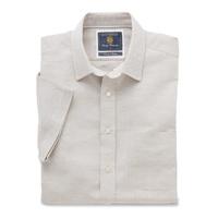 Plain Sand Linen Cotton Short Sleeve Shirt