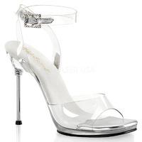 Pleaser Fabulicious Shoes Chic-06 Clear Ankle Wrap Sandals