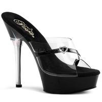 Pleaser Shoes Allure-601H Black Platform Slip-On Mules