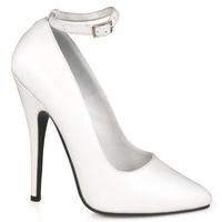 Pleaser Shoes Domina-431 White Leather