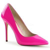 Pleaser Shoes Amuse-20 Neon Fuchsia Stiletto Heels Hidden Platform Court Shoes