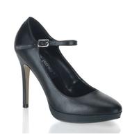 Pleaser Shoes Bliss-31 Black Leather Mary Jane Shoes