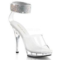 Pleaser Fabulicious Shoes Lip-142 Crystal Encrusted Ankle Cuff Sandals