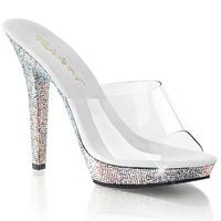 pleaser fabulicious shoes lip 101dm clear slip on platform mules