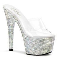 Pleaser Shoes Bejeweled-701DM Crystal Slip On Platform Mules