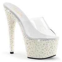 pleaser shoes pearlize 701 pearl encrusted platfrom slip on mules