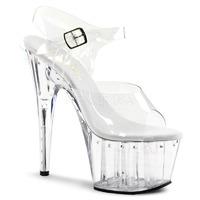 pleaser shoes adore 708ls clear and rhinestone exotic dancer platforms