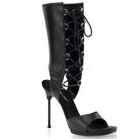 Pleaser Fabulicious Shoes Chic-65 Black Matt Lace Up Booties