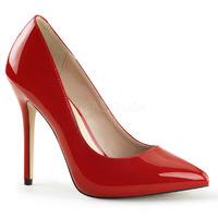 Pleaser Shoes Amuse-20 Red Patent Hidden Platform Court Shoes