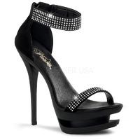 Pleaser Blondie-640 Double Platform Crystal Ankle Strap Sandals