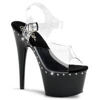 Pleaser Shoes Adore-708LS Black and Rhinestone Exotic Dancer Platforms