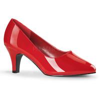 Pleaser Divine-420W Red Patent Large Size Wide Width Court Shoes