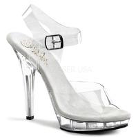 Pleaser Fabulicious Shoes Lip-108 Clear Sandals White Insole