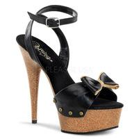 Pleaser Shoes Delight-642W Black and Tan
