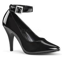 Pleaser Shoes Dream-431W Black Patent Court Shoes