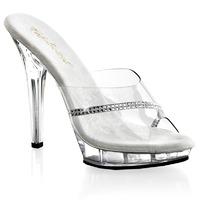 pleaser fabulicious shoes lip 101r clear slip on mules