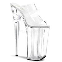 Pleaser Beyond-002 Clear Platform Slip-On Mule Shoes