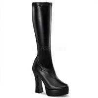 Pleaser Shoes Electra-2000Z Knee High Boots Black Matt