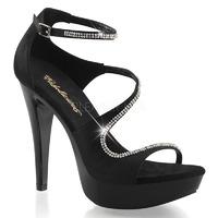 pleaser fabulicious shoes cocktail 526 black crystal strap platform sa ...