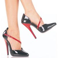 pleaser shoes domina 406 black and red