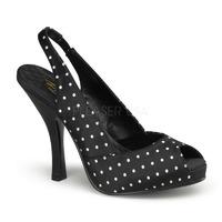 pleaser pinup couture cutiepie 03 black polka dot slingback shoes