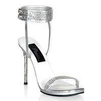 Pleaser Shoes Monroe-36 Silver Ankle Strap Sandals
