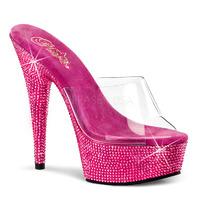 pleaser shoes bejeweled 601dm pink slip on platform mules