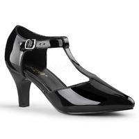 pleaser divine 415w black large size wide width court shoes