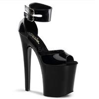 Pleaser Shoes Xtreme-875 Black Ankle Strap High Platform Sandals