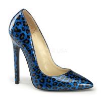 pleaser shoes sexy 20 blue cheetah