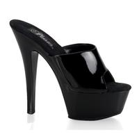 Pleaser Shoes Kiss-201 Black Patent