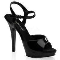 Pleaser Fabulicious Shoes Lip-109 Black Patent Sandals