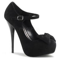 Pleaser Day and Night Gorgeous-35 Black Leather Suede Mary-Jane Shoes