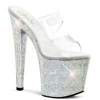 pleaser shoes bejeweled 752dm crystal slip on platform mules