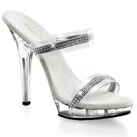 Pleaser Fabulicious Shoes Lip-102-2 Clear Slip-on Mules