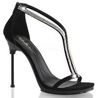 Pleaser Fabulicious Shoes Chic-29 Crystal Encrusted T-Strap Sandals