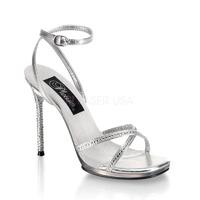 Pleaser Shoes Monroe-28 Silver Criss Cross Sandals