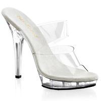 Pleaser Fabulicious Shoes Lip-102 Clear Slip-on Mule