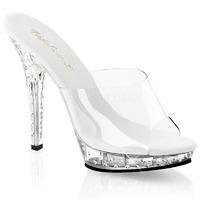 Pleaser Fabulicious Shoes Lip-101SDT Clear Slip-on Platform Mules
