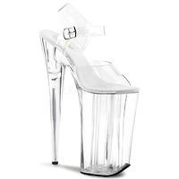 Pleaser Beyond-008 Clear Platform Slip-On Mule Shoes