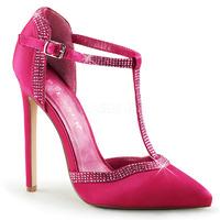 pleaser shoes sexy 25 fuchsia satin dorsay t strap pointed toe court s ...