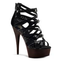 Pleaser Shoes Delight-600-10 Black Criss Cross Strappy Platform Sandals