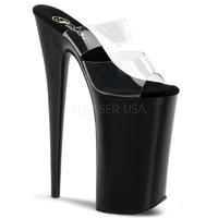 Pleaser Beyond-002 Black Platform Slip-On Mule Shoes