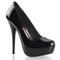 Pleaser Day and Night Gorgeous-20 Black Patent Leather Platform Court Shoes